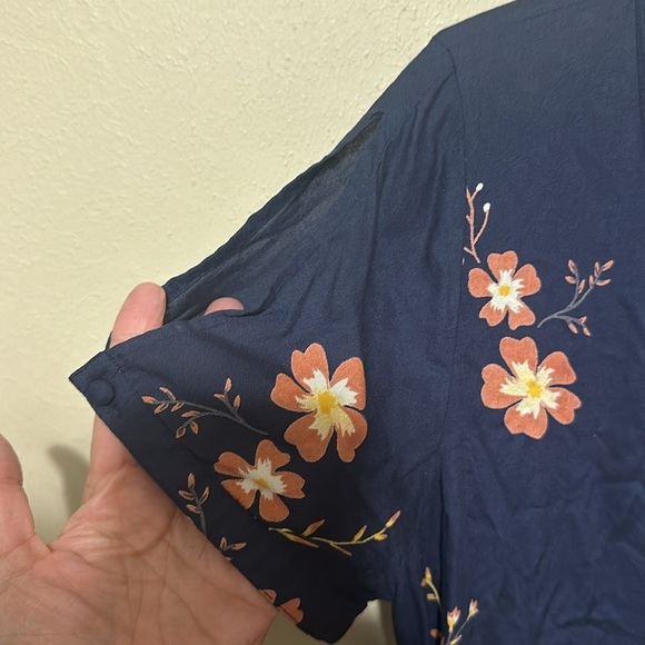 Roxy Monument View blue pink floral wrap dress Size 10 - Picture 6 of 8